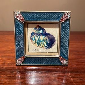 Mini Picture Frame - Jay Strongwater - Blue Enamel Swarovski Square Frame